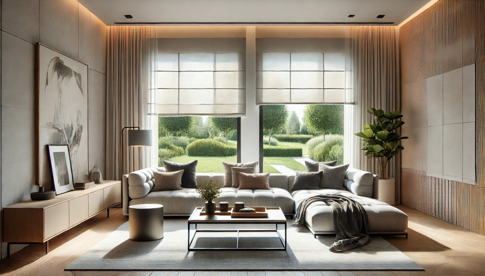 Curated visual reference: Fresh Look at Elevate Your Living Room With Custom Roman Shades