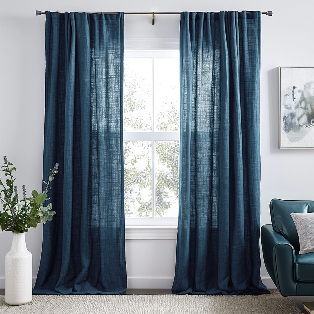 Olivia Custom Linen Blackout Curtains - Deconovo US