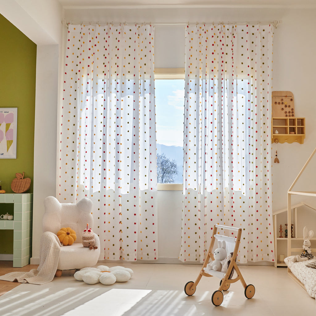 Custom Whimsical Patterns Kids' Sheer Curtains