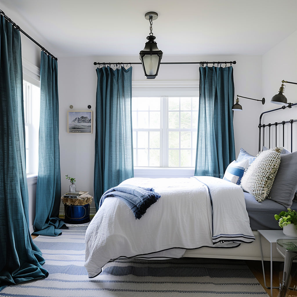 Olivia Custom Linen Blackout Curtains - Deconovo US