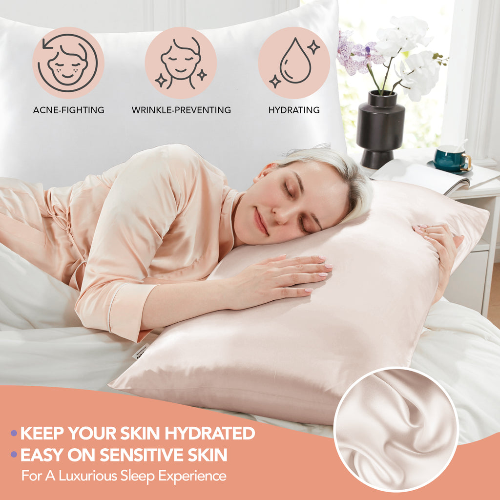 Deconovo 100% Mulberry Silk Pillowcase for Hair & Skin, 22 Momme Premium Soft with Envelope Closure - Deconovo US