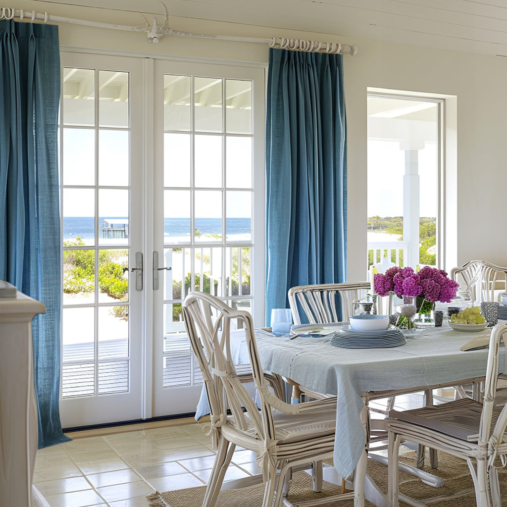 Olivia Custom Linen Blackout Curtains - Deconovo US