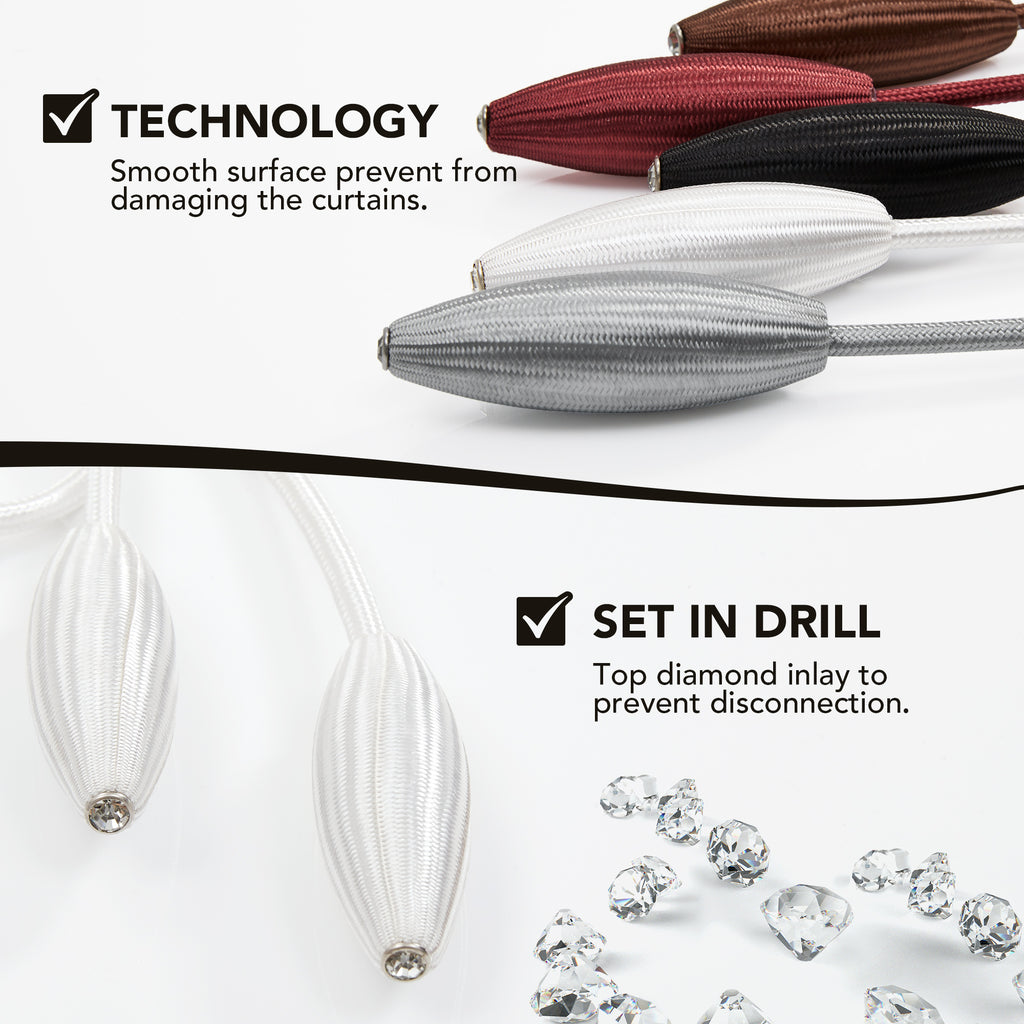Deconovo Elegant Curtain Tiebacks - Stylish Holdbacks for Draperies with No - Drill Installation, Versatile Decorative Curtain Pullbacks - Deconovo US