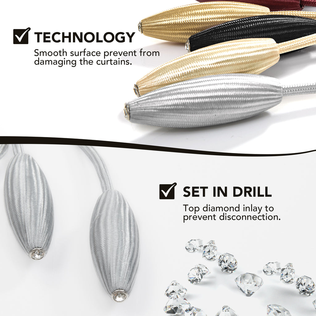 Deconovo Elegant Curtain Tiebacks - Stylish Holdbacks for Draperies with No - Drill Installation, Versatile Decorative Curtain Pullbacks - Deconovo US