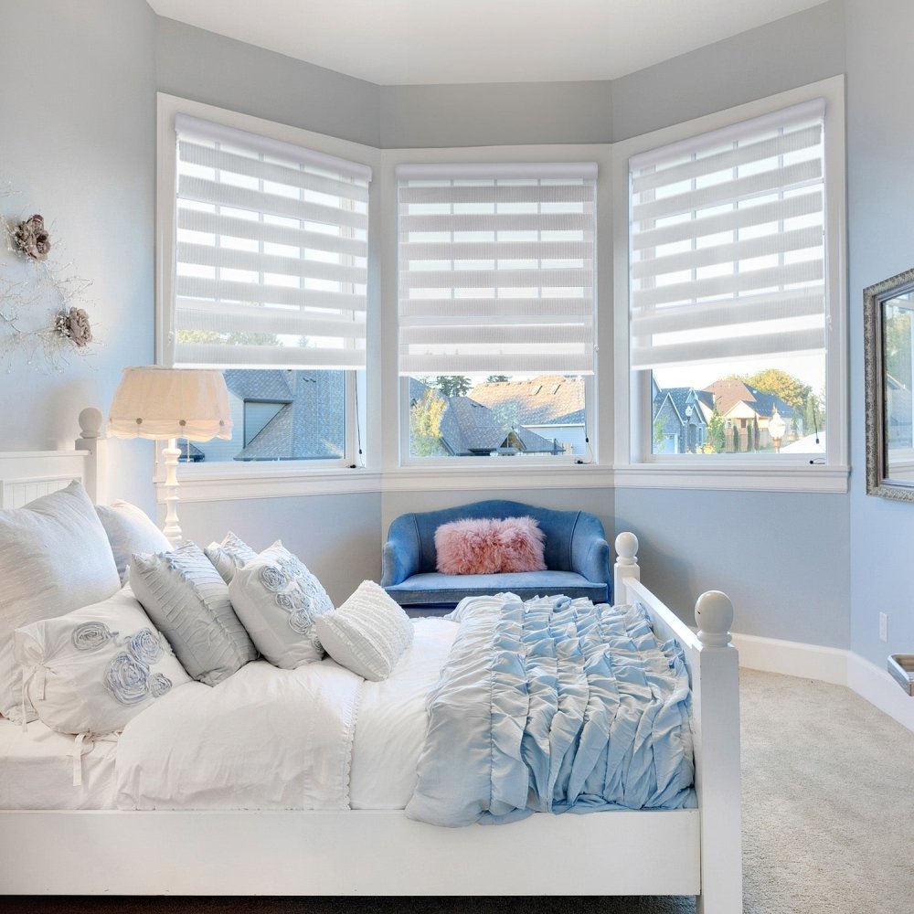 Amelia Custom Light Filtering and Waterproof Zebra Blinds - Deconovo US