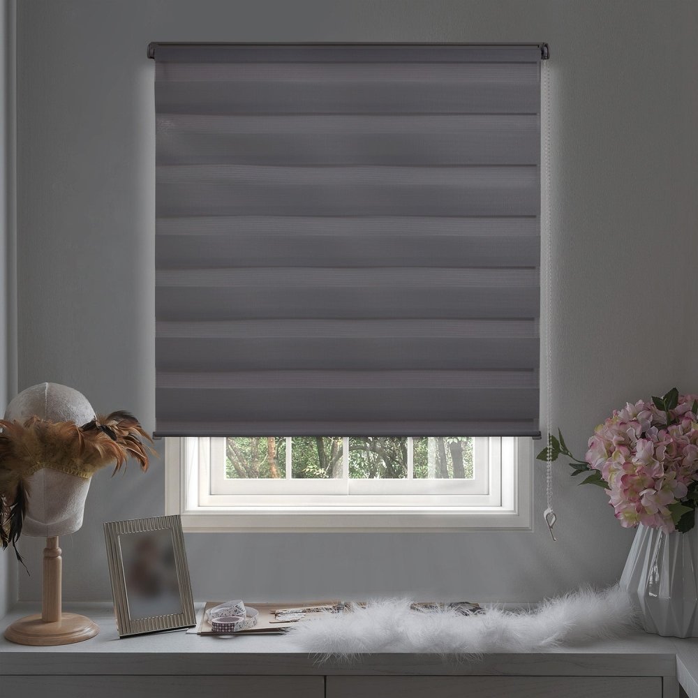 Amelia Custom Light Filtering and Waterproof Zebra Blinds - Deconovo US