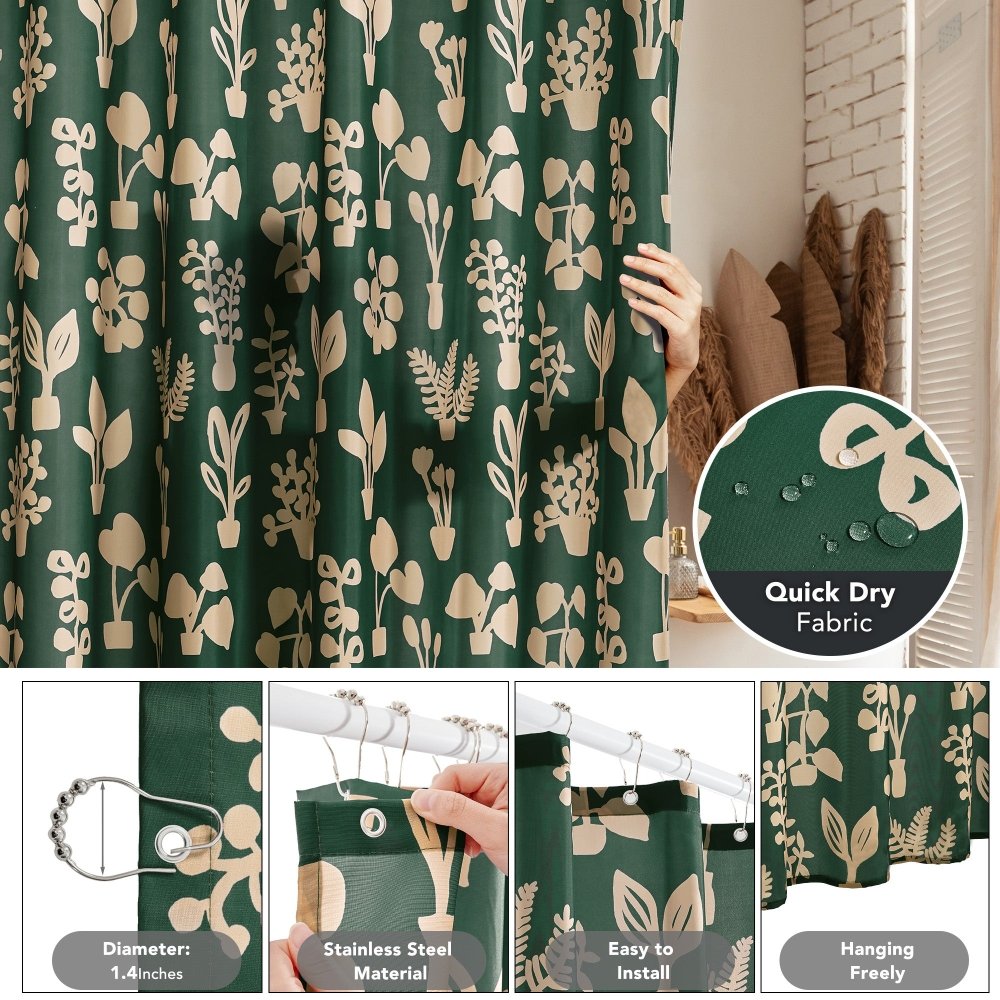 Bohome Foliage Shower Curtains - Deconovo US