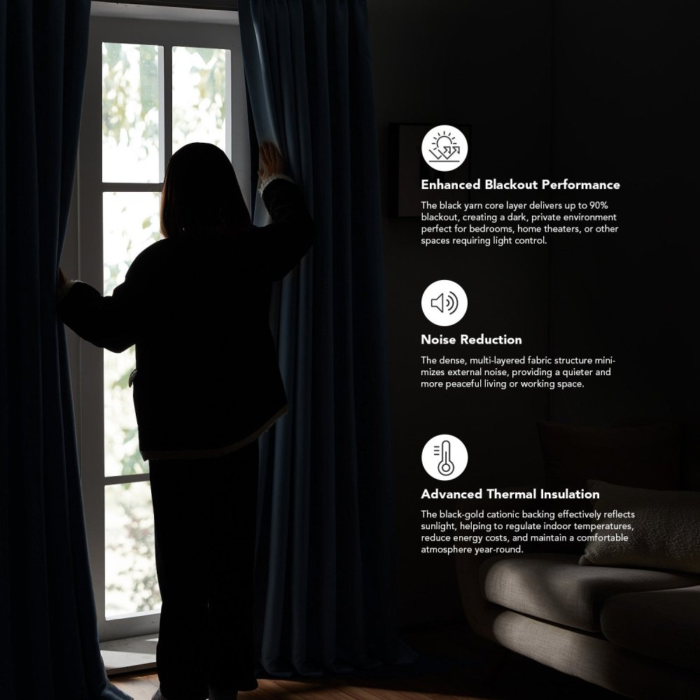 Cecilia Embossed Blackout Custom Curtains - Deconovo US
