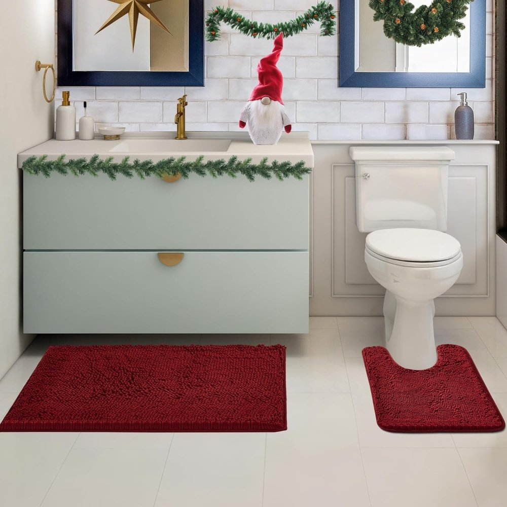 Deconovo Bath Mat - Toilet Rugs U Shaped, Extra Soft Plush Bathroom Rug for Bathroom - Deconovo US