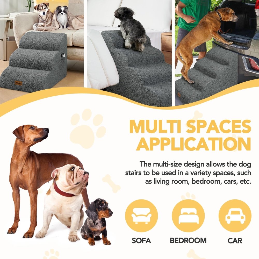 Deconovo Dog Stairs for Small Dogs, Pet Stairs Dog Ramp with Removable, Washable Cover and Non - Slip Floor - Deconovo US