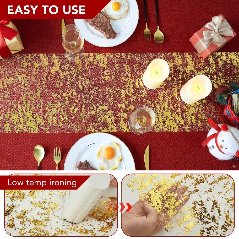 Deconovo Sequin Glitter Metallic Foil Table Runner, Mesh Sparkle for Weddings, Parties, Events, Holiday, DIY Decor - Deconovo US