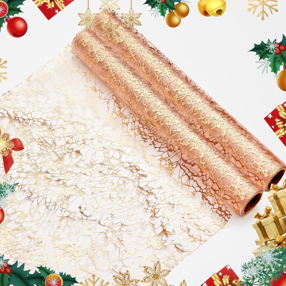 Deconovo Sequin Glitter Metallic Foil Table Runner, Mesh Sparkle for Weddings, Parties, Events, Holiday, DIY Decor - Deconovo US