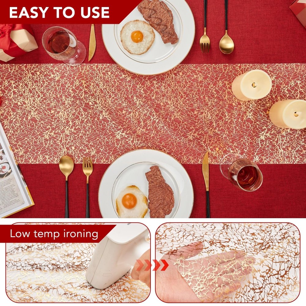 Deconovo Sequin Glitter Metallic Foil Table Runner, Mesh Sparkle for Weddings, Parties, Events, Holiday, DIY Decor - Deconovo US
