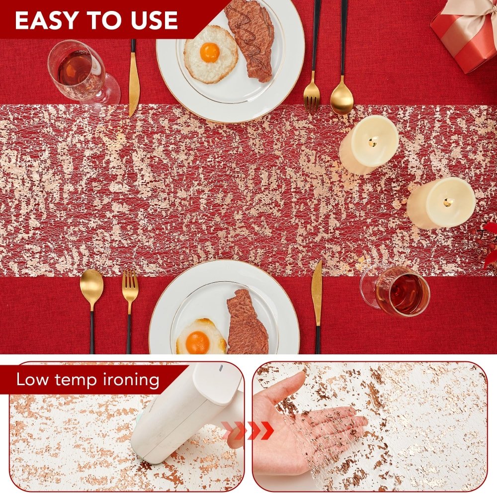 Deconovo Sequin Glitter Metallic Foil Table Runner, Mesh Sparkle for Weddings, Parties, Events, Holiday, DIY Decor - Deconovo US