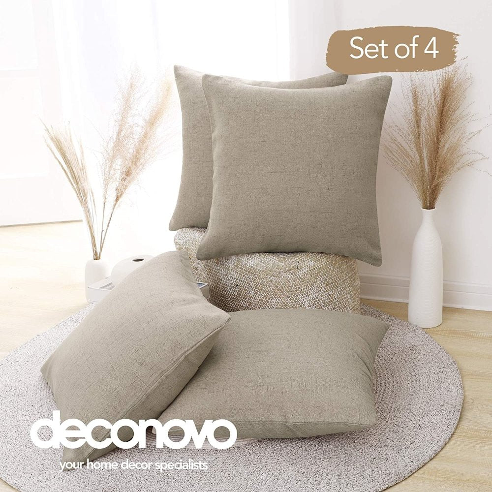 Deconovo Dark Gray Throw Pillow Covers 16x16 inch Decorative