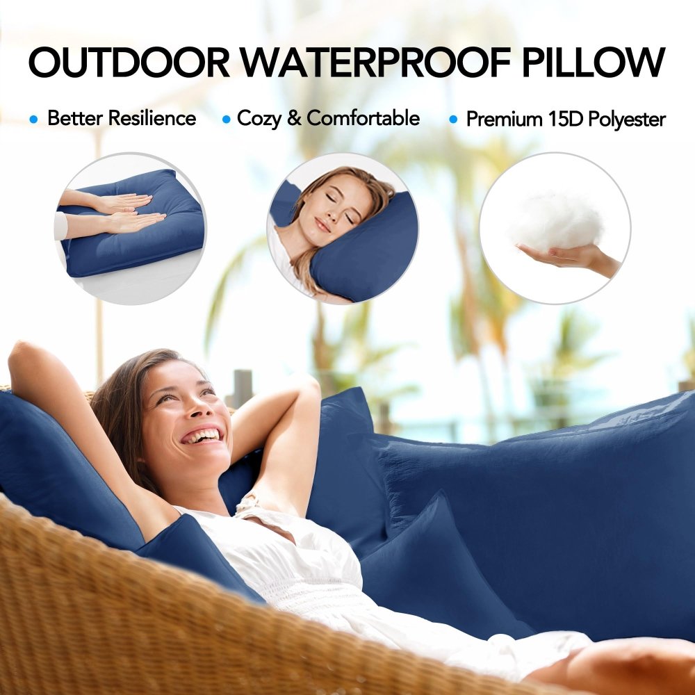 Deconovo Waterproof Outdoor Pillows, Water - Resistant Cushion Inserts, Set of 4 - Deconovo US