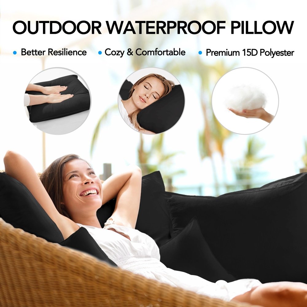 Deconovo Waterproof Outdoor Pillows, Water - Resistant Cushion Inserts, Set of 4 - Deconovo US