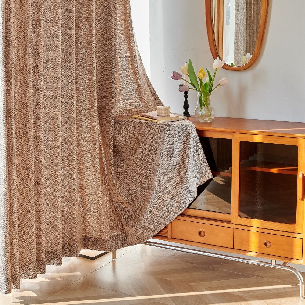 Emma Custom Wool Linen Blackout Curtains - Deconovo US