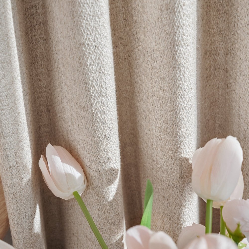 Emma Custom Wool Linen Blackout Curtains - Deconovo US