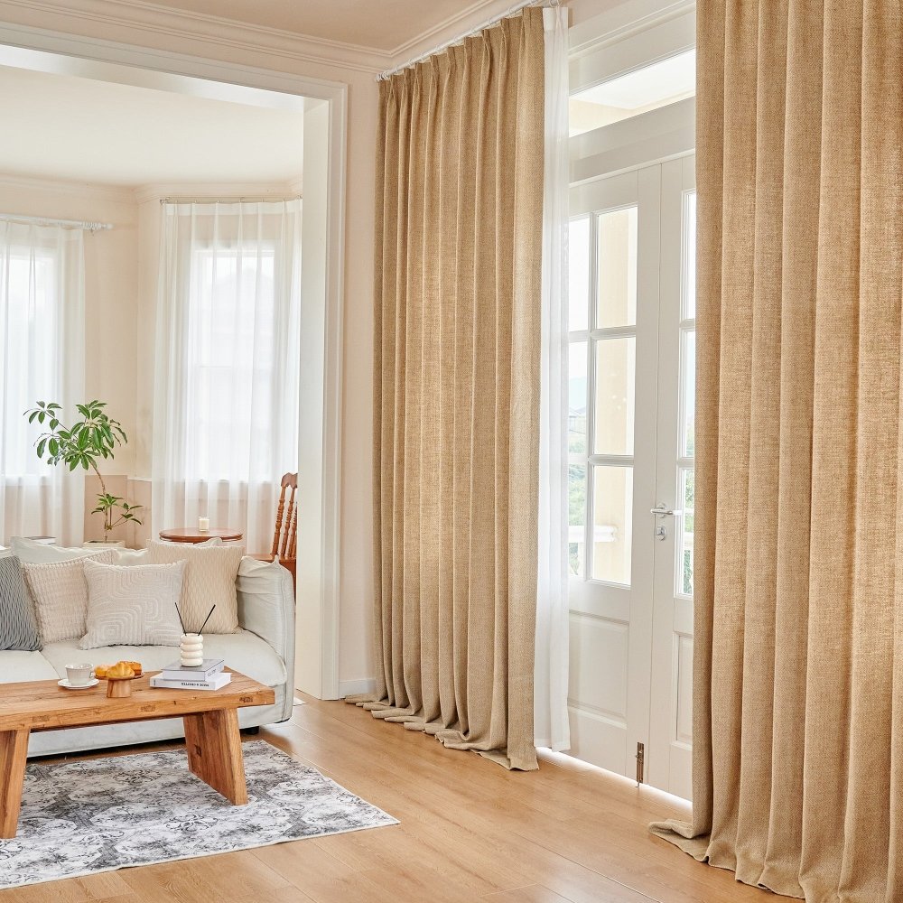 Emma Custom Wool Linen Blackout Curtains - Deconovo US