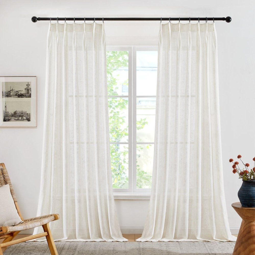 Eunice Turkish Rustic Heavy Linen Sheer Curtains - Deconovo US