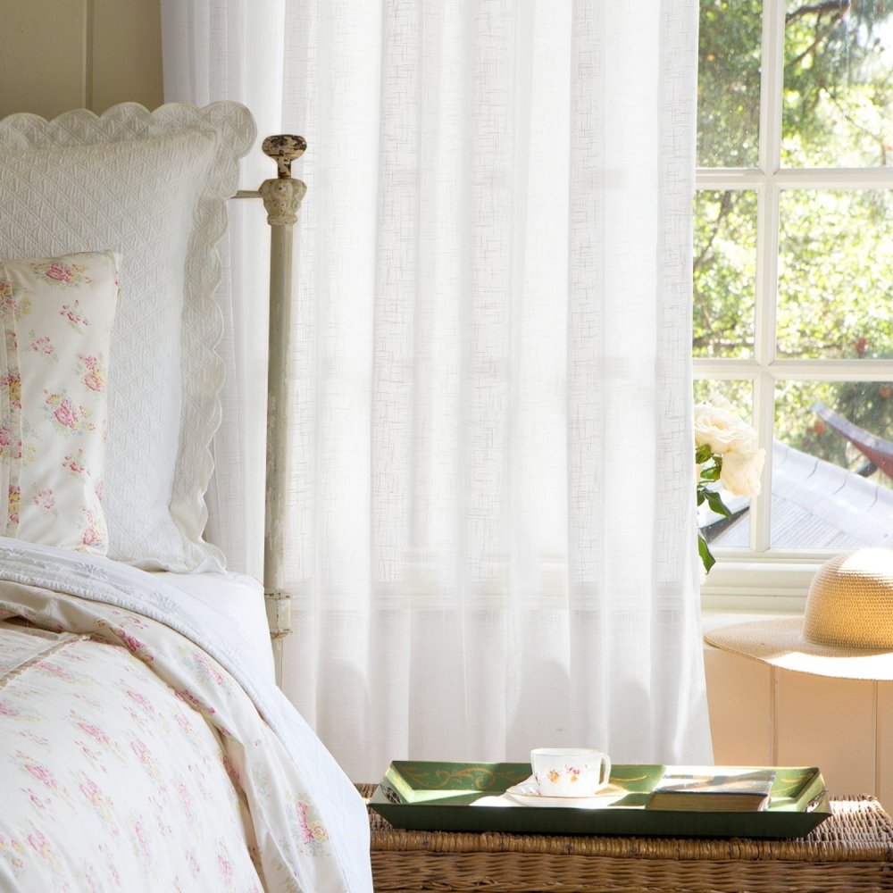 Eunice Turkish Rustic Heavy Linen Sheer Curtains - Deconovo US