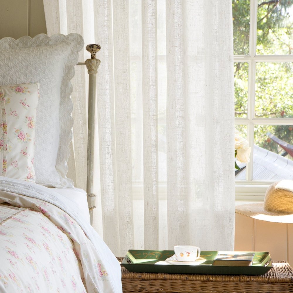 Eunice Turkish Rustic Heavy Linen Sheer Curtains - Deconovo US