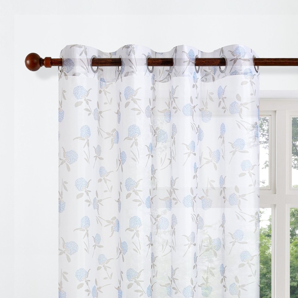 Farmhouse Happy Sheer Curtains - Deconovo US