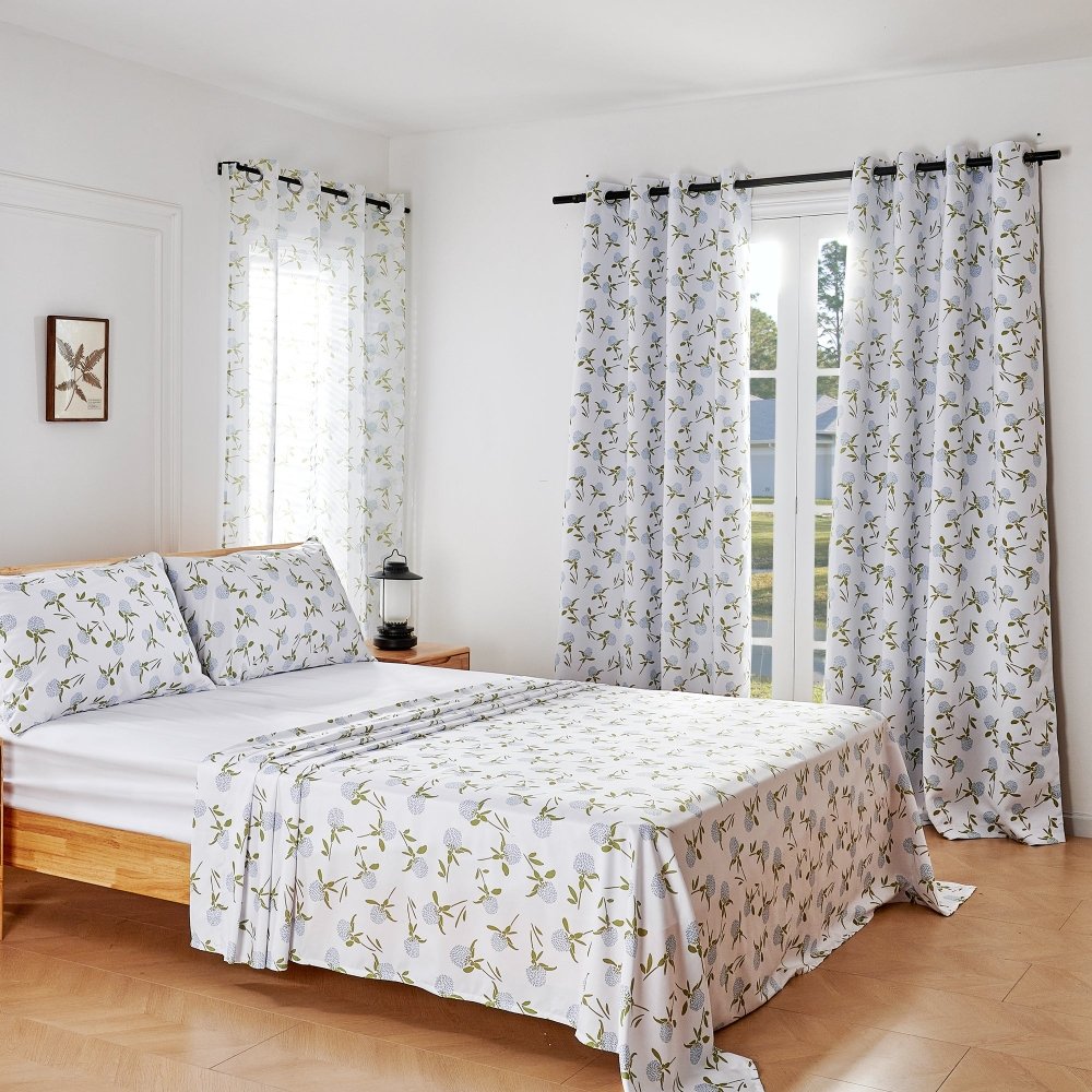 Farmhouse Happy Sheer Curtains - Deconovo US