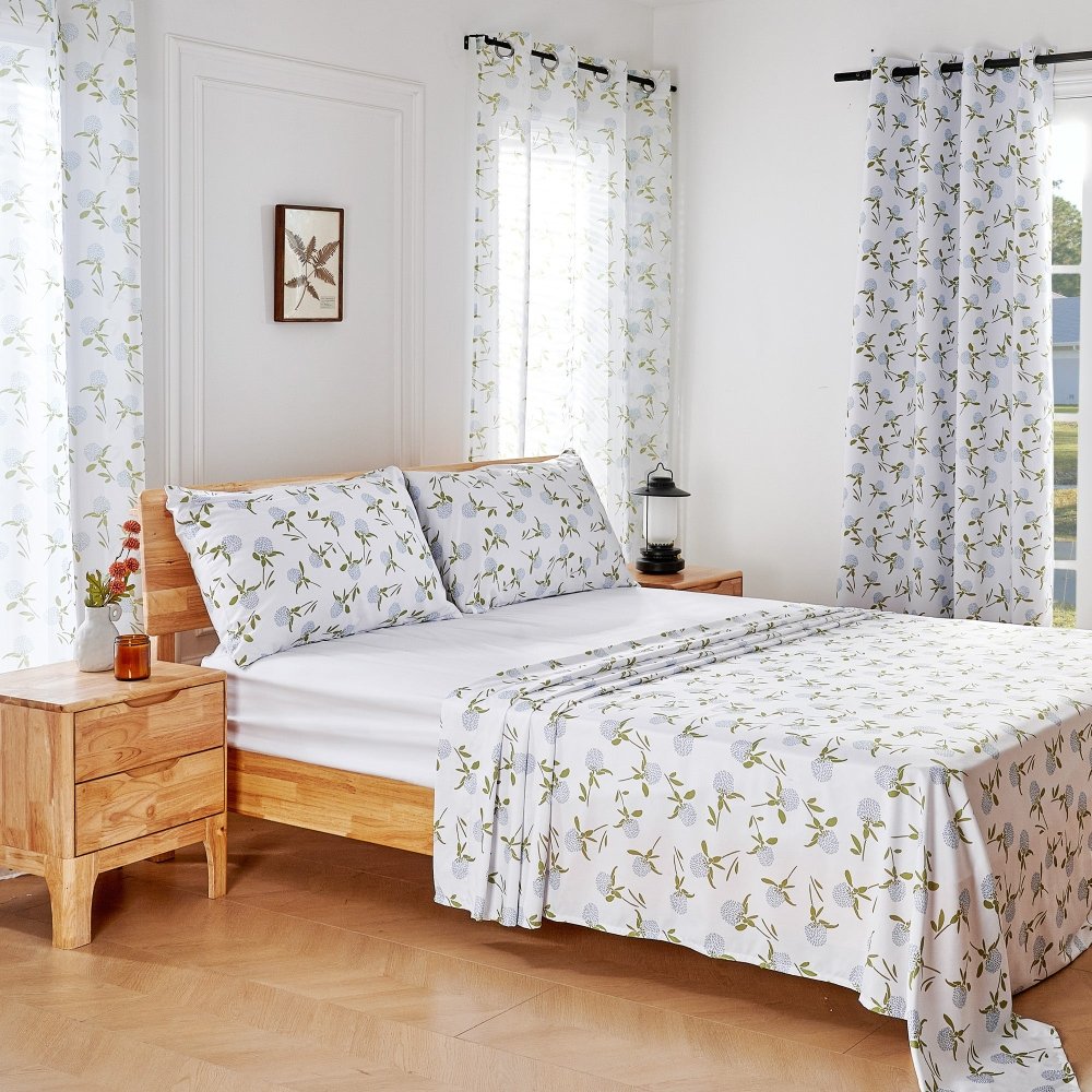 Farmhouse Happy Sheer Curtains - Deconovo US