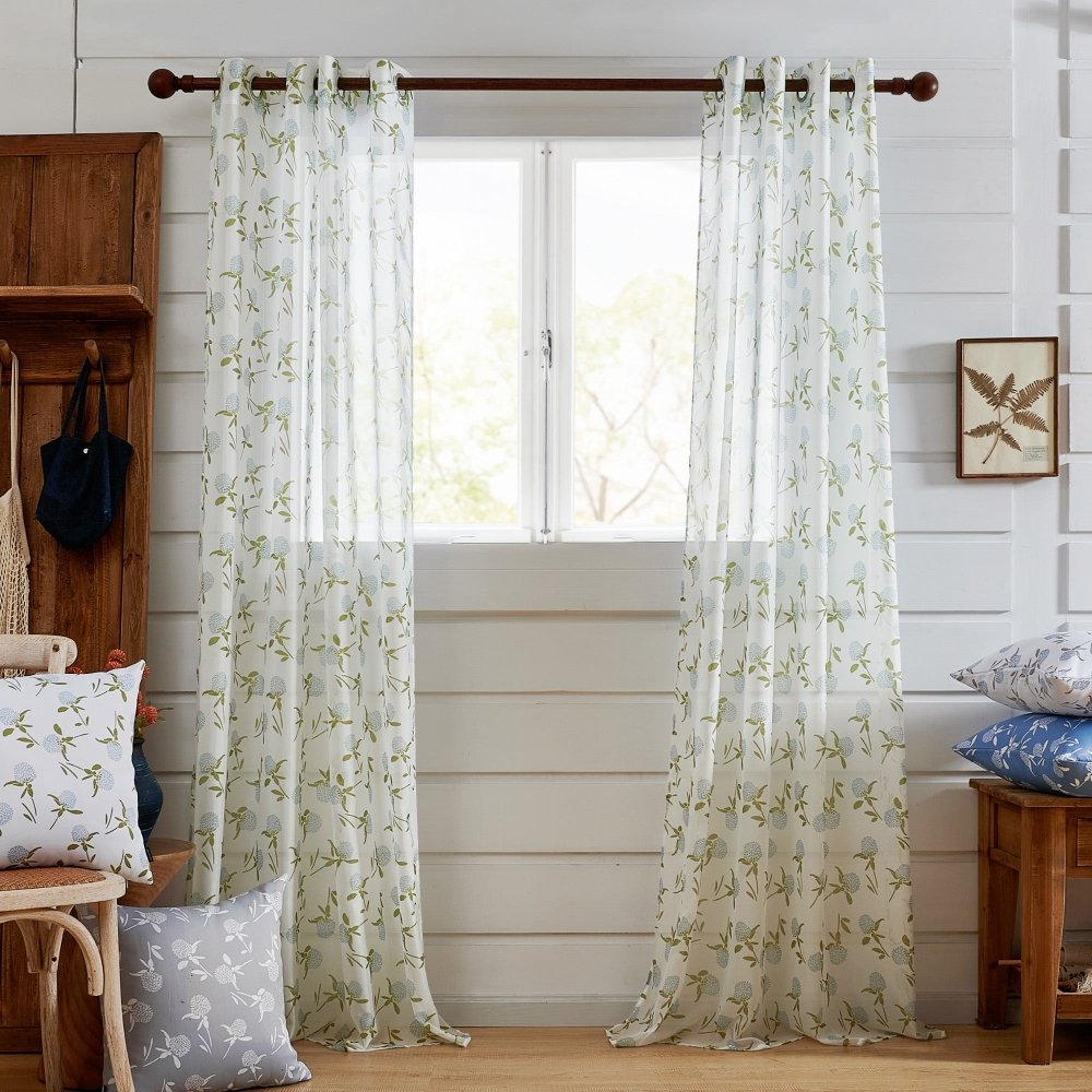 Farmhouse Happy Sheer Curtains - Deconovo US
