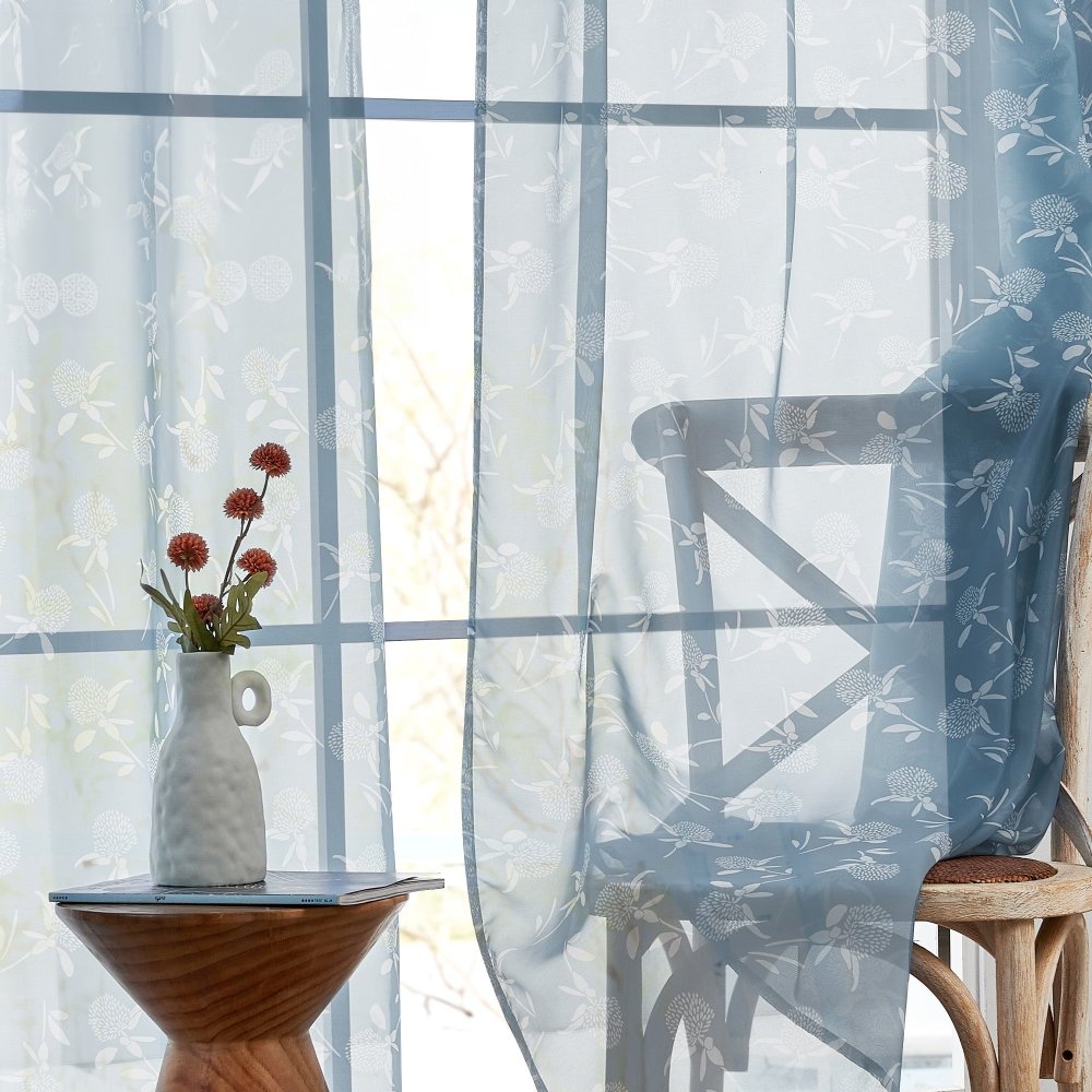 Farmhouse Happy Sheer Curtains - Deconovo US