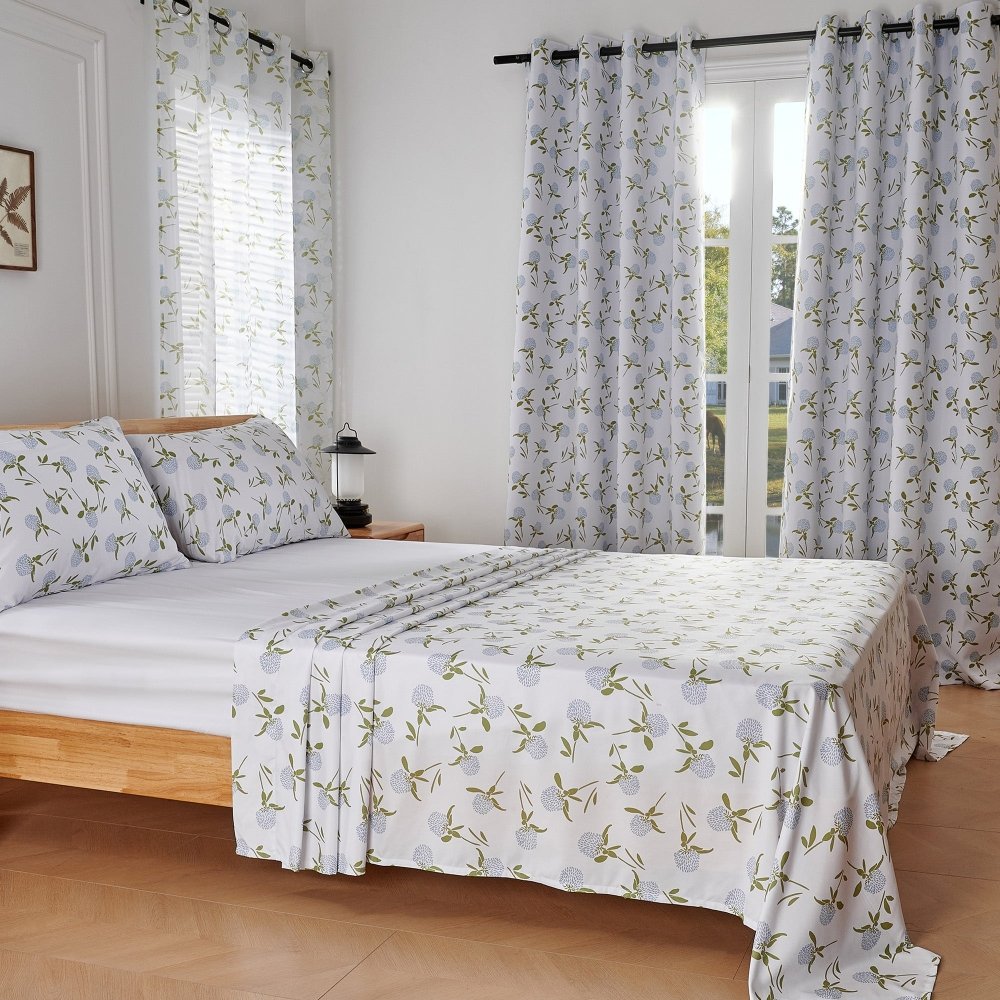 Farmhouse Happy Thermal Blackout Curtains - Deconovo US