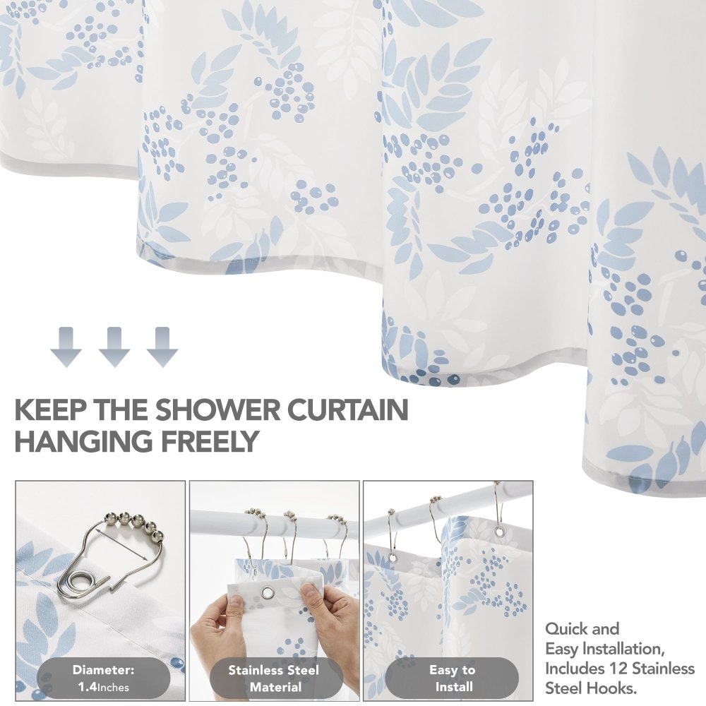 Farmhouse Mountain Ash Shower Curtains - Deconovo US