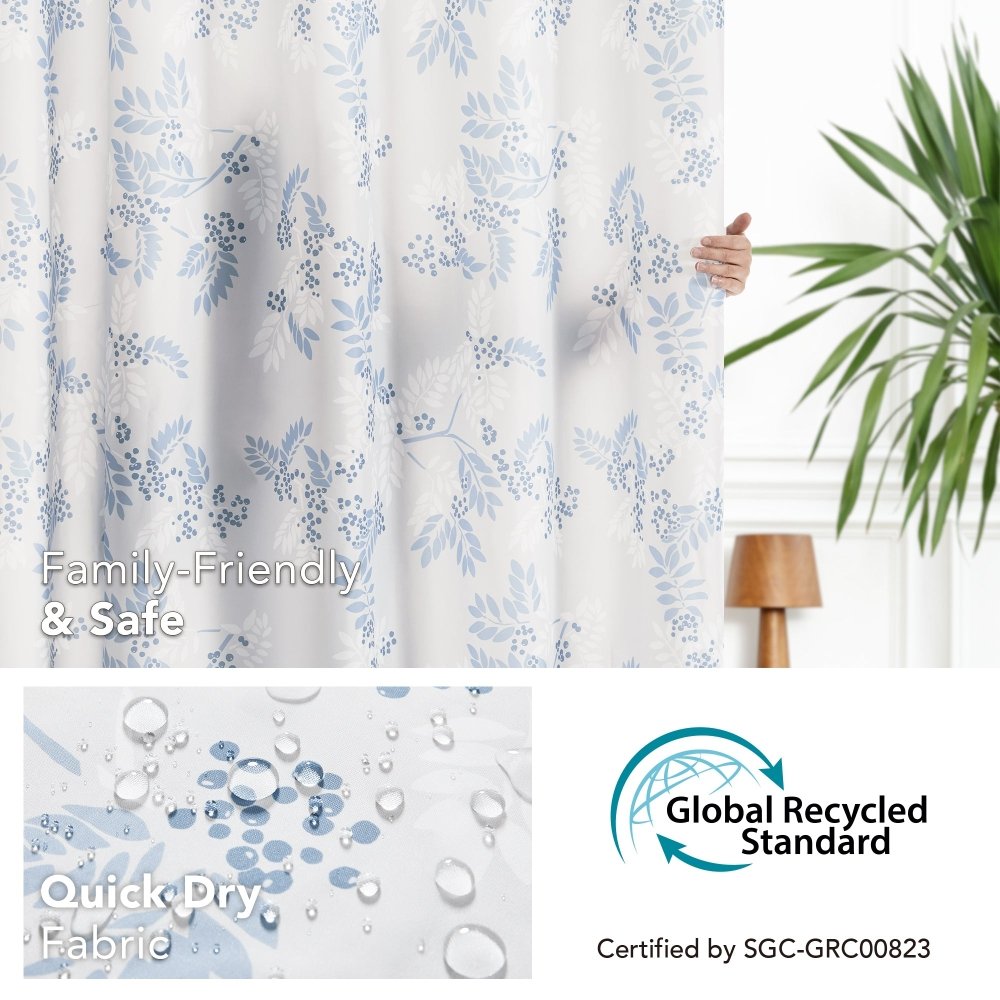 Farmhouse Mountain Ash Shower Curtains - Deconovo US