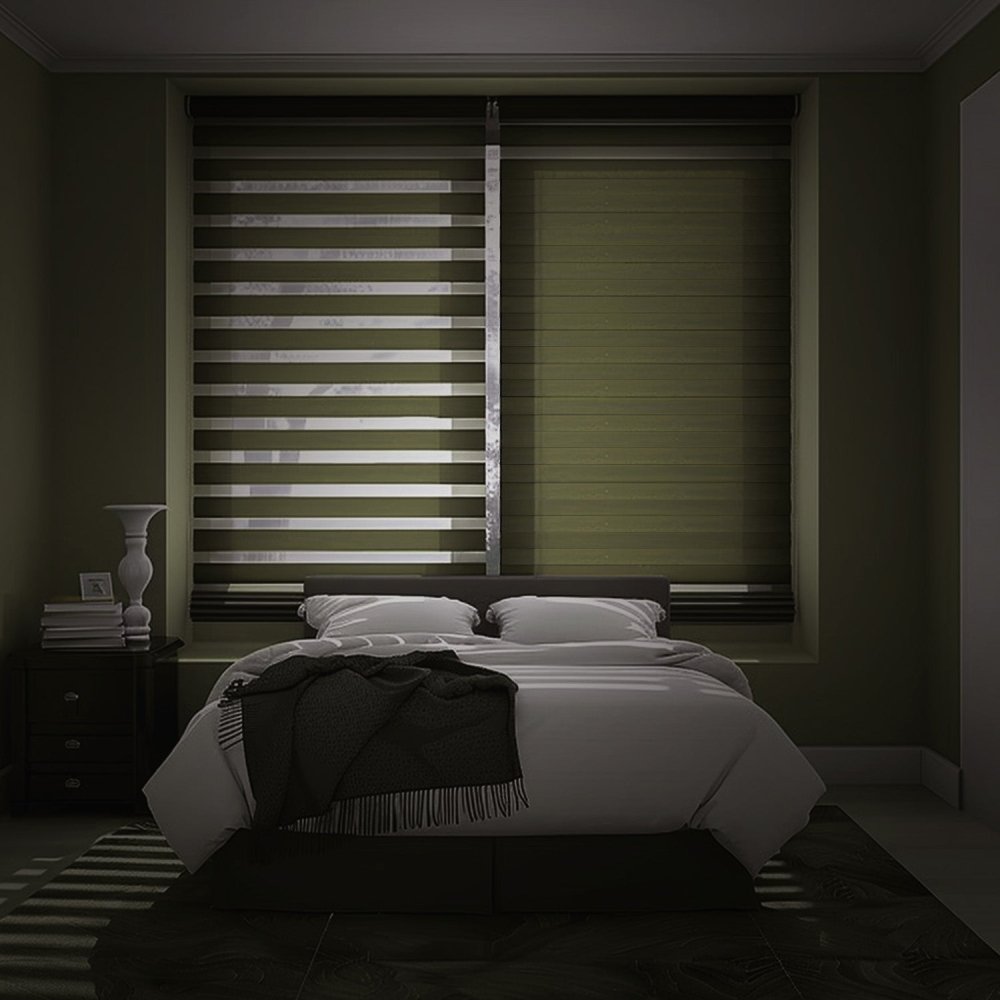 Grace Custom Linen Texture Blackout Zebra Blinds - Deconovo US