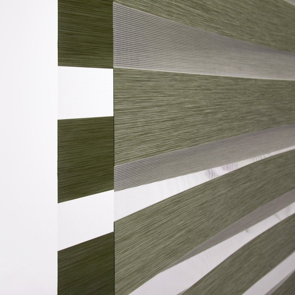 Grace Custom Linen Texture Blackout Zebra Blinds - Deconovo US