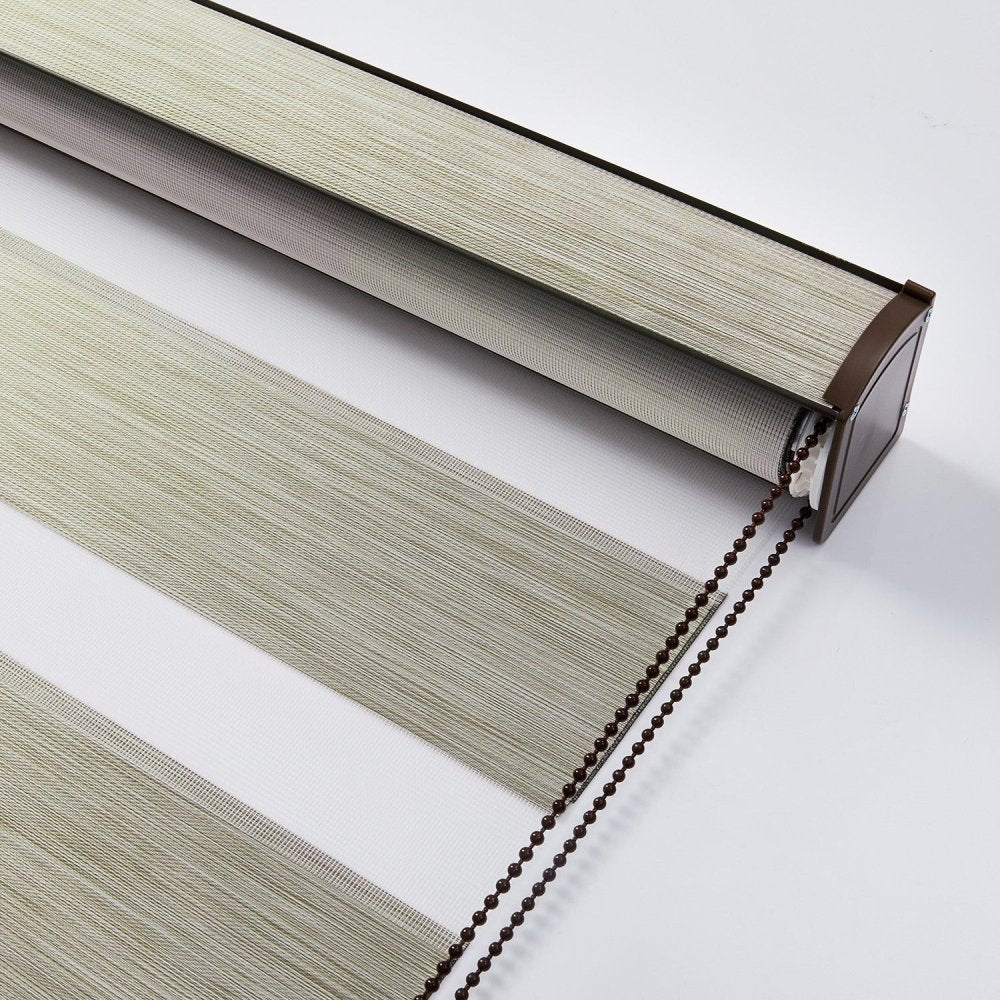 Grace Custom Linen Texture Blackout Zebra Blinds - Deconovo US