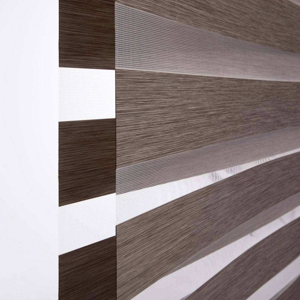 Grace Custom Linen Texture Blackout Zebra Blinds - Deconovo US