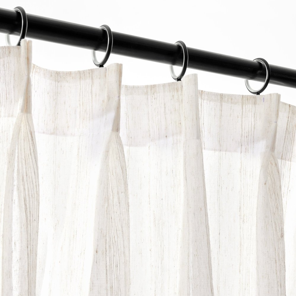 Iris Custom Linen Striped Sheer Curtains - Deconovo US