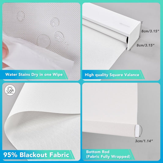 Jacqueline Custom Light - Filtering Motorized Roller Shades - Deconovo US