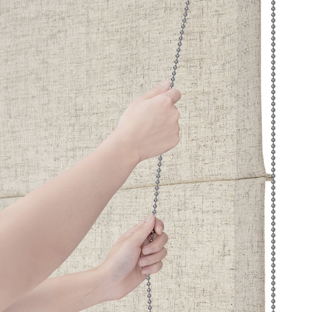 Lauretta Custom Linen Roman Shades Corded - Deconovo US