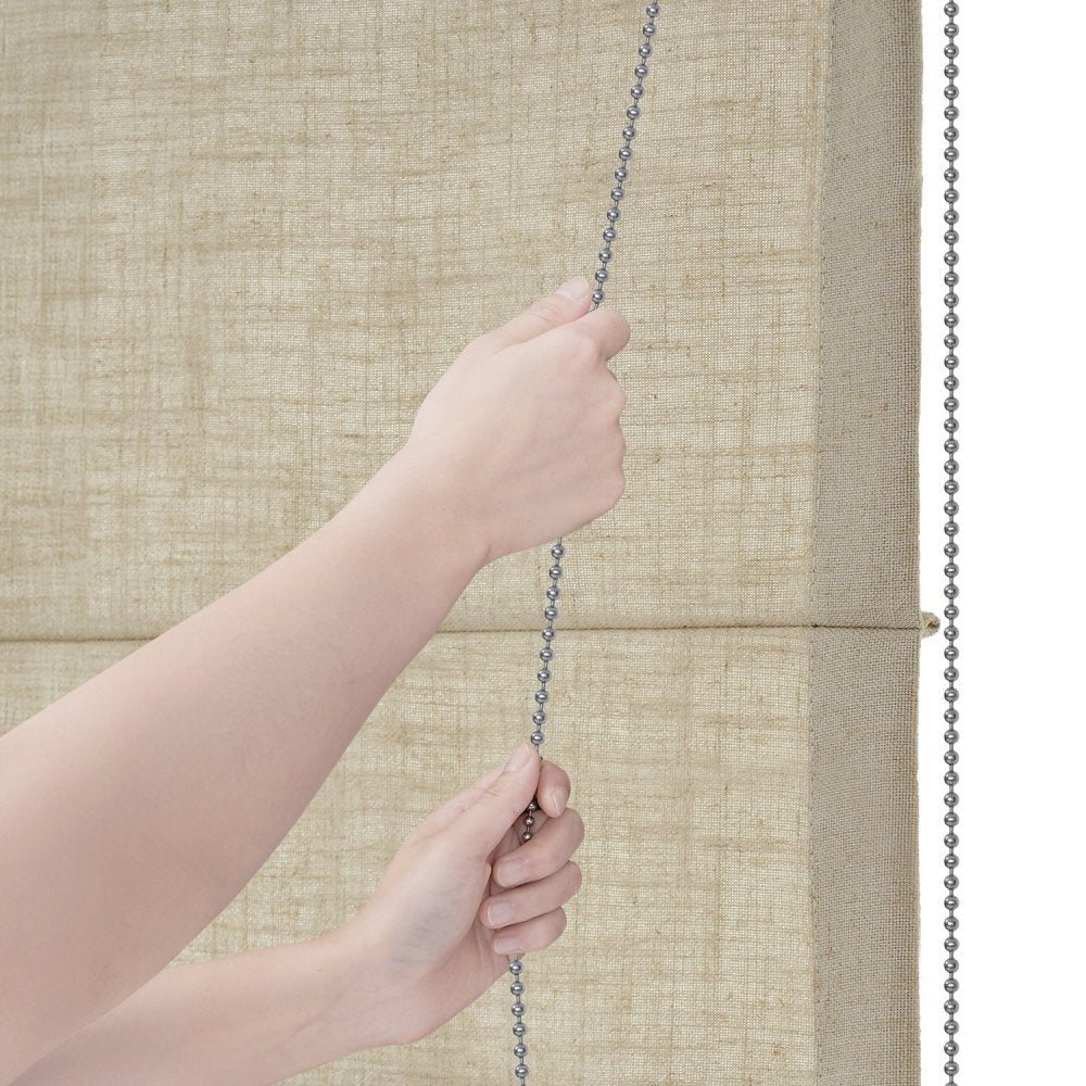 Lauretta Custom Linen Roman Shades Corded - Deconovo US