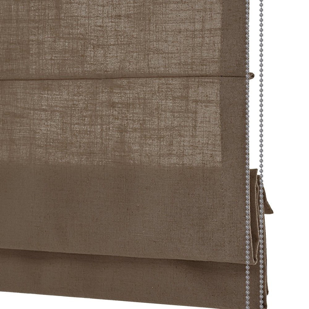 Lauretta Custom Linen Roman Shades Corded - Deconovo US