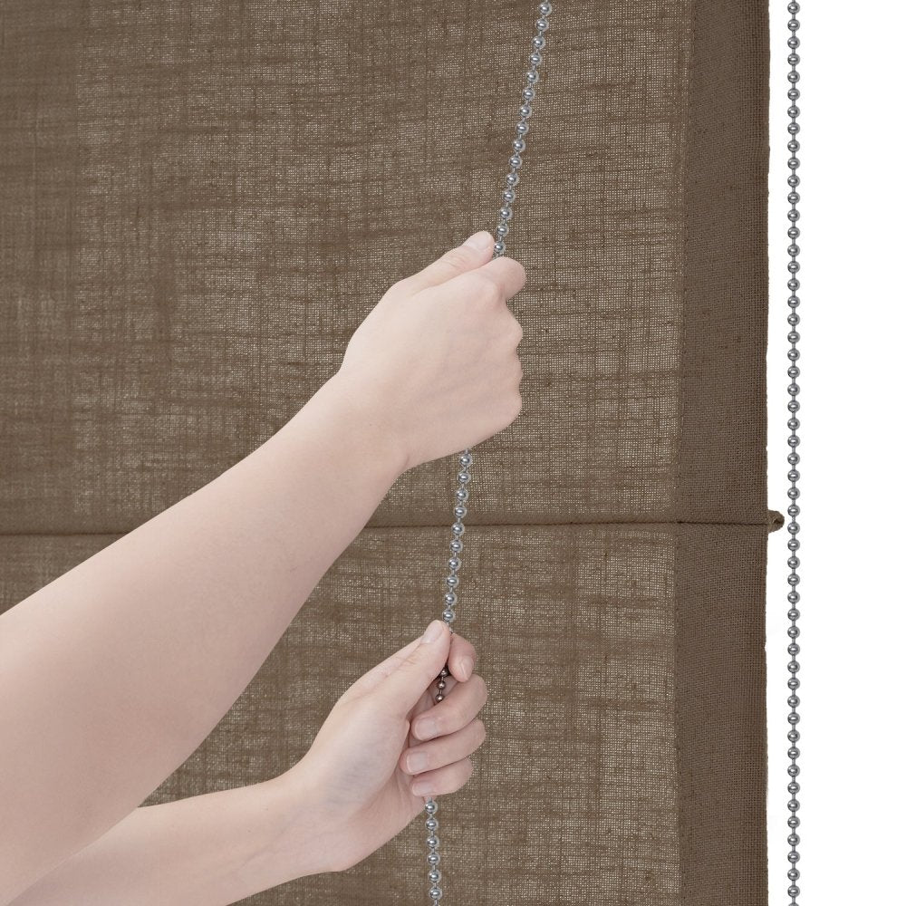 Lauretta Custom Linen Roman Shades Corded - Deconovo US