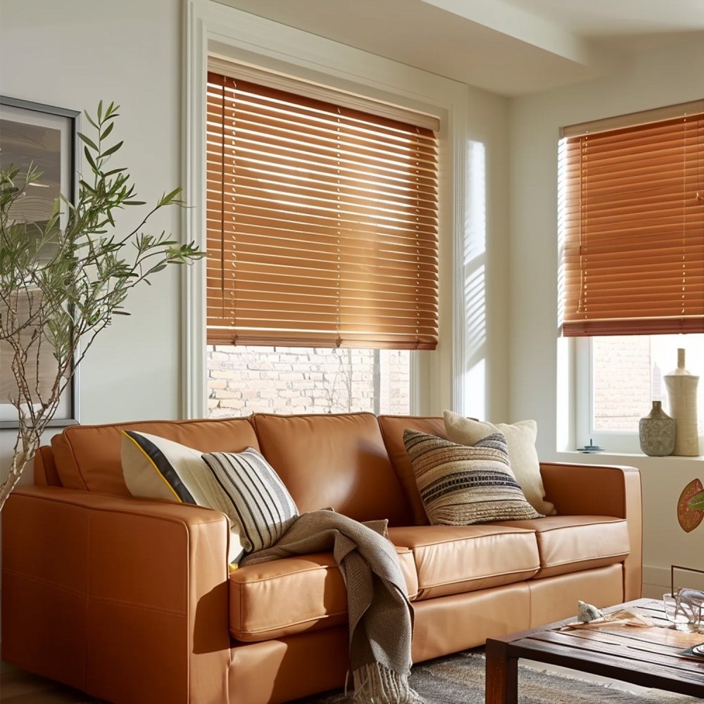 Maya Custom Wood Pattern Aluminum Venetian Blinds - Deconovo US