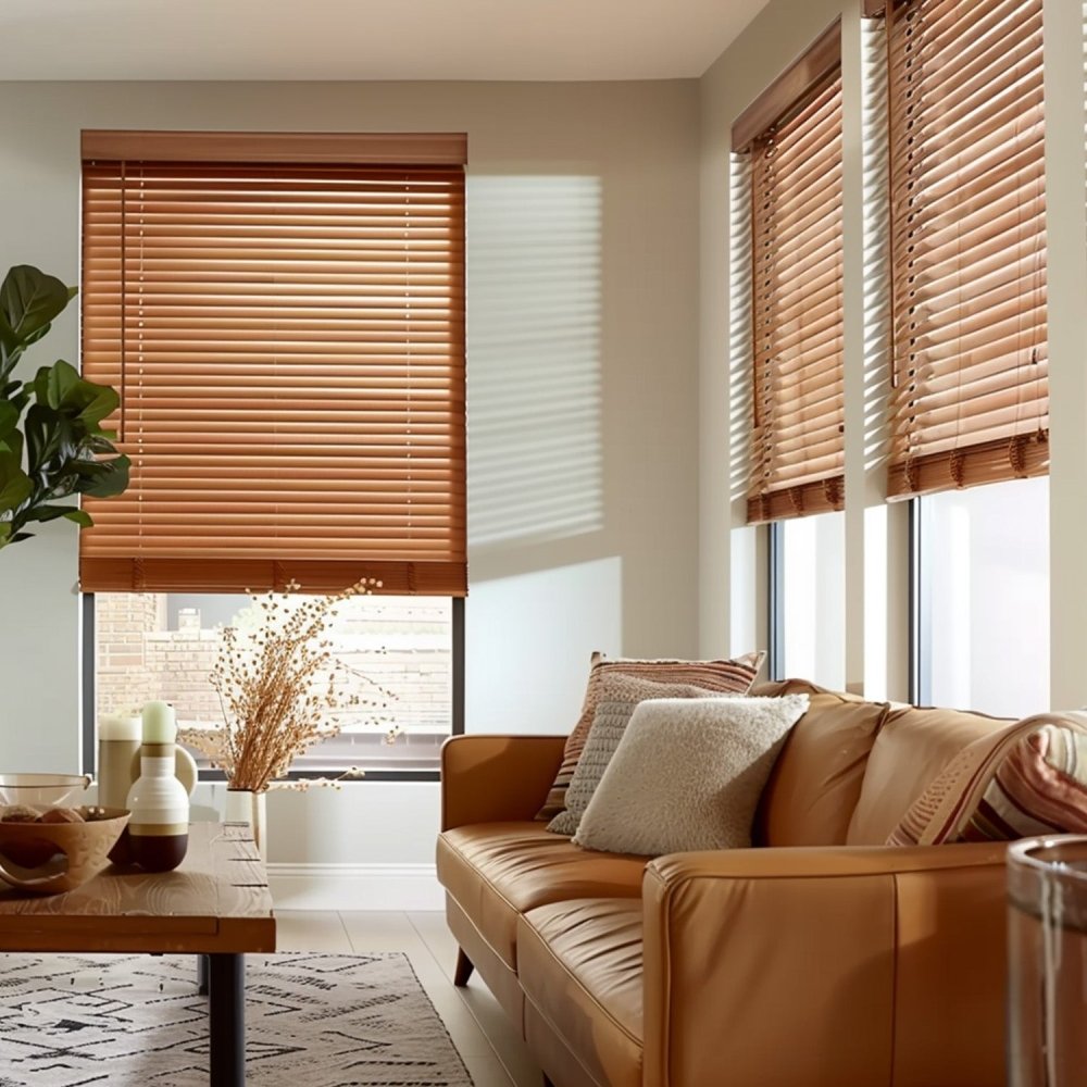 Maya Custom Wood Pattern Aluminum Venetian Blinds - Deconovo US