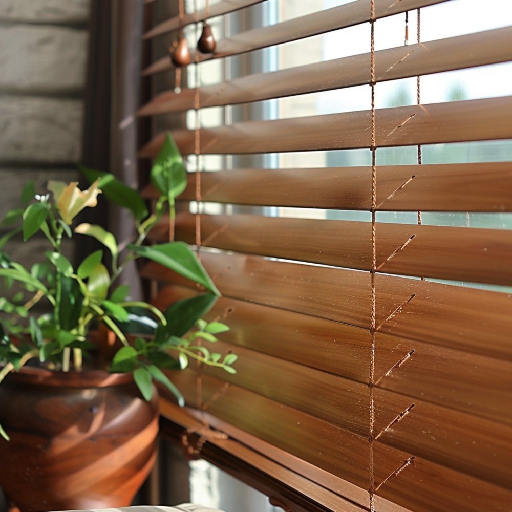 Maya Custom Wood Pattern Aluminum Venetian Blinds - Deconovo US