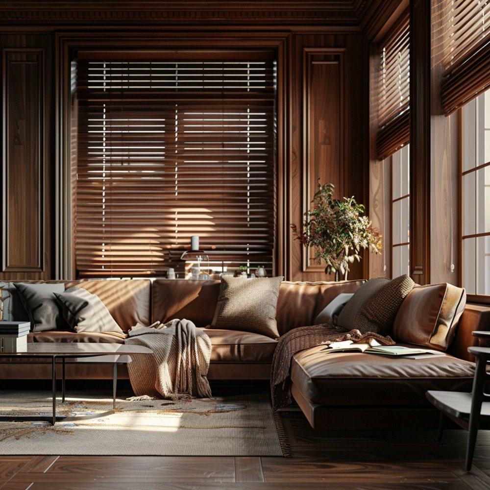 Maya Custom Wood Pattern Aluminum Venetian Blinds - Deconovo US