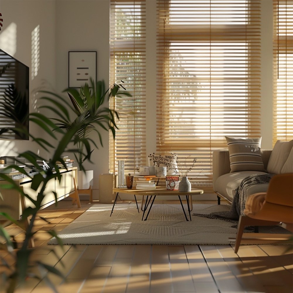 Maya Custom Wood Pattern Aluminum Venetian Blinds - Deconovo US